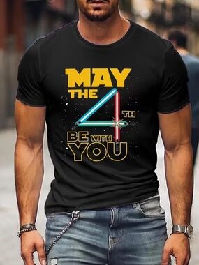 'May the 4th Be With You' Black Graphic Tee